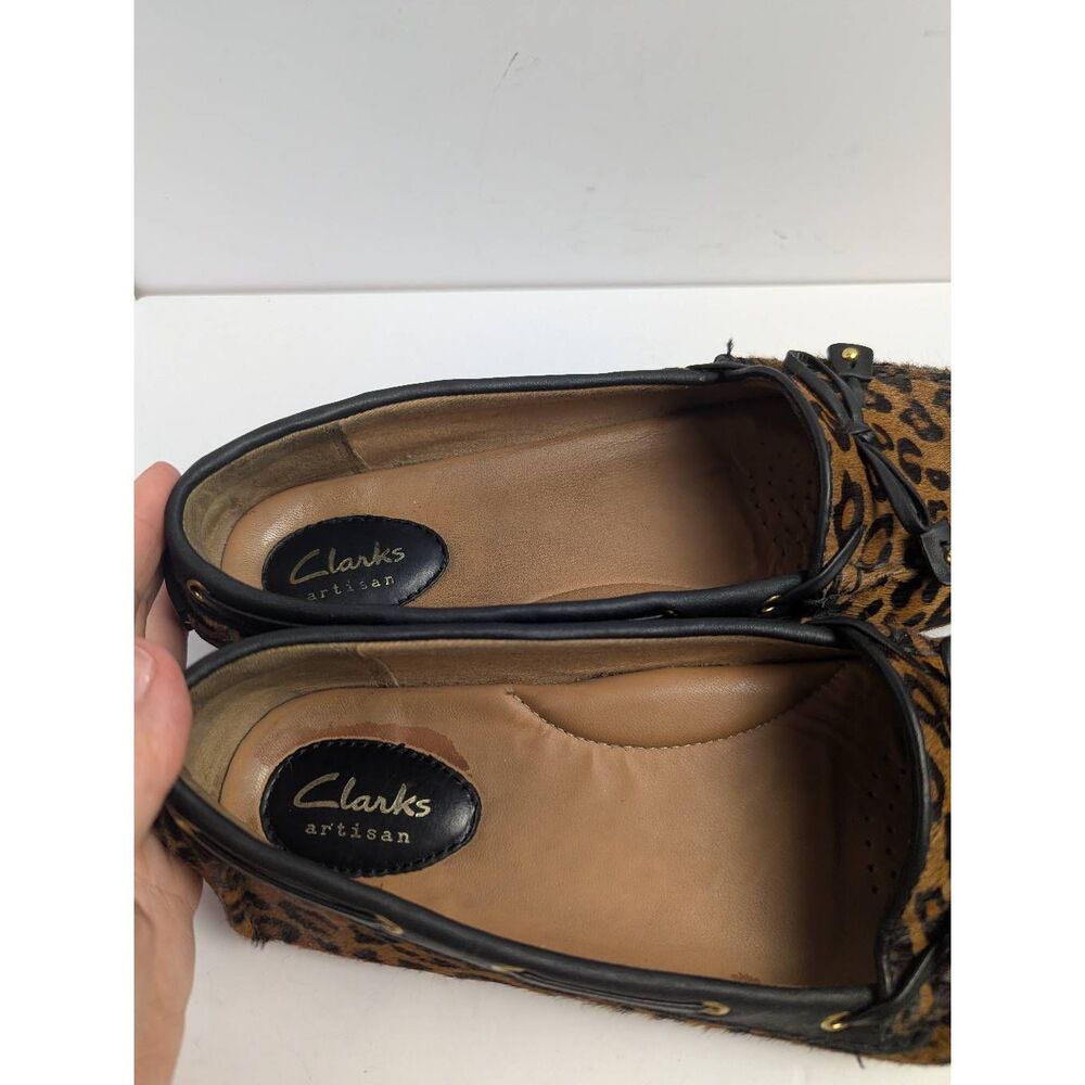 Clarks Dunbar cruiser calf hair animal leather boat loafer moccasins slip on 8.5 - Picture 4 of 8